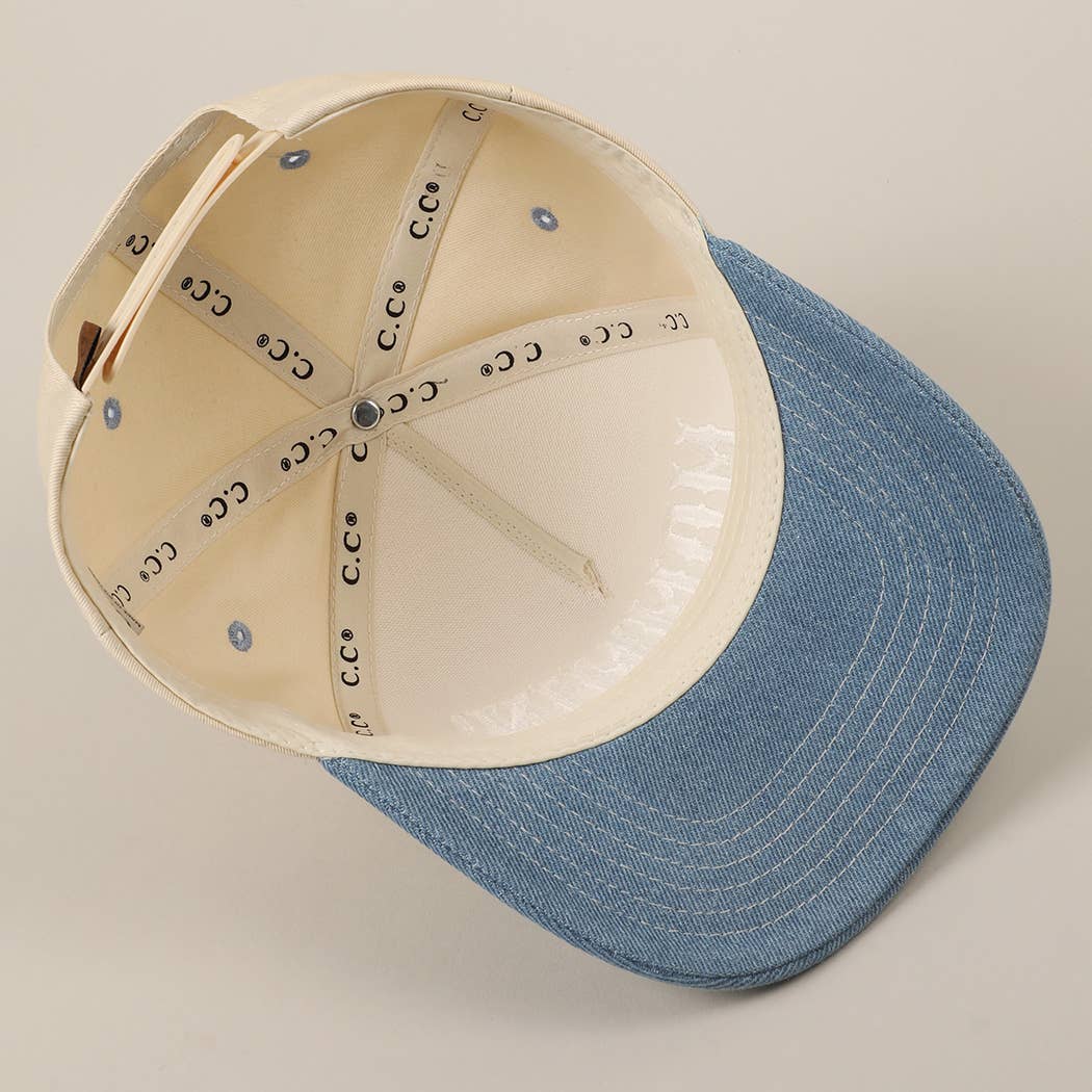 MOMMIN' Letter Embroidery Two-Tone Trucker Hat: Black / ONE SIZE