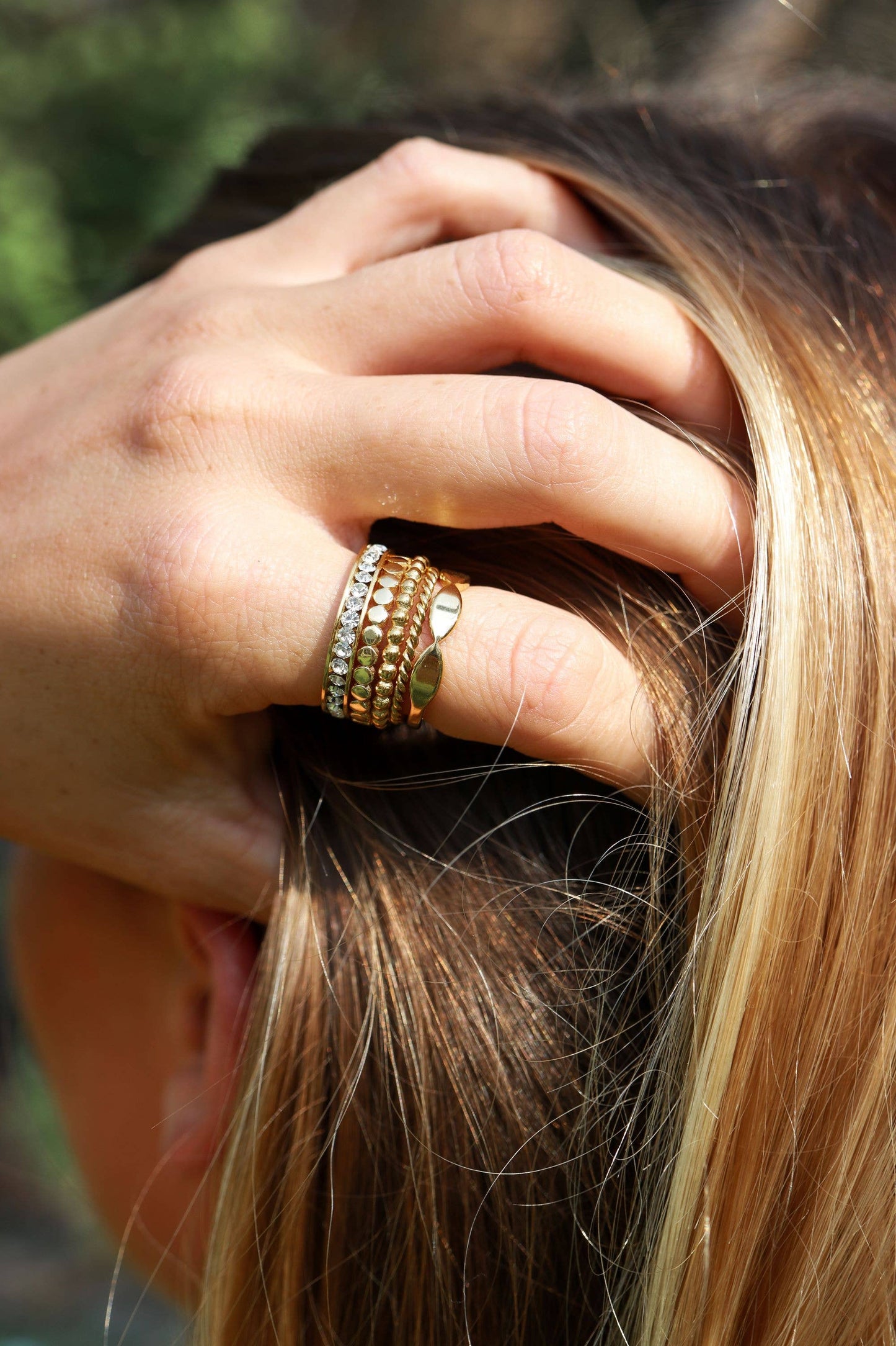 18K Gold PVD CZ Eternity Stainless Steel Ring: February / 6