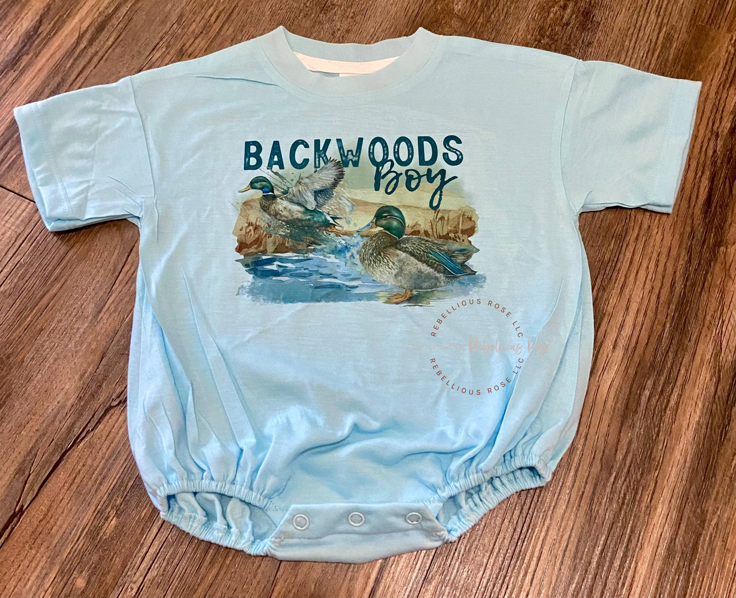 Backwoods Boy Baby Tshirt Bubble Romper: 6-12M