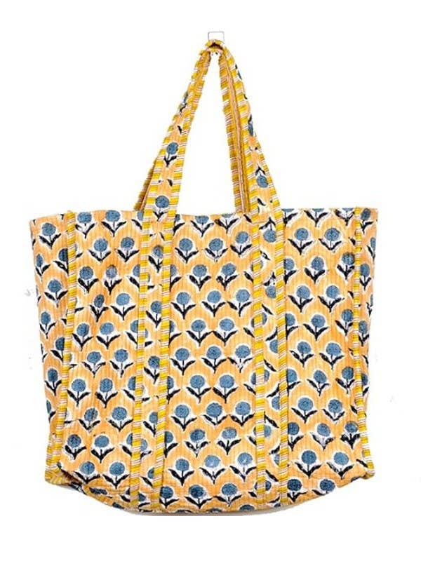 Organic Reversible Quilted Tote Bag | 40P575: Blue