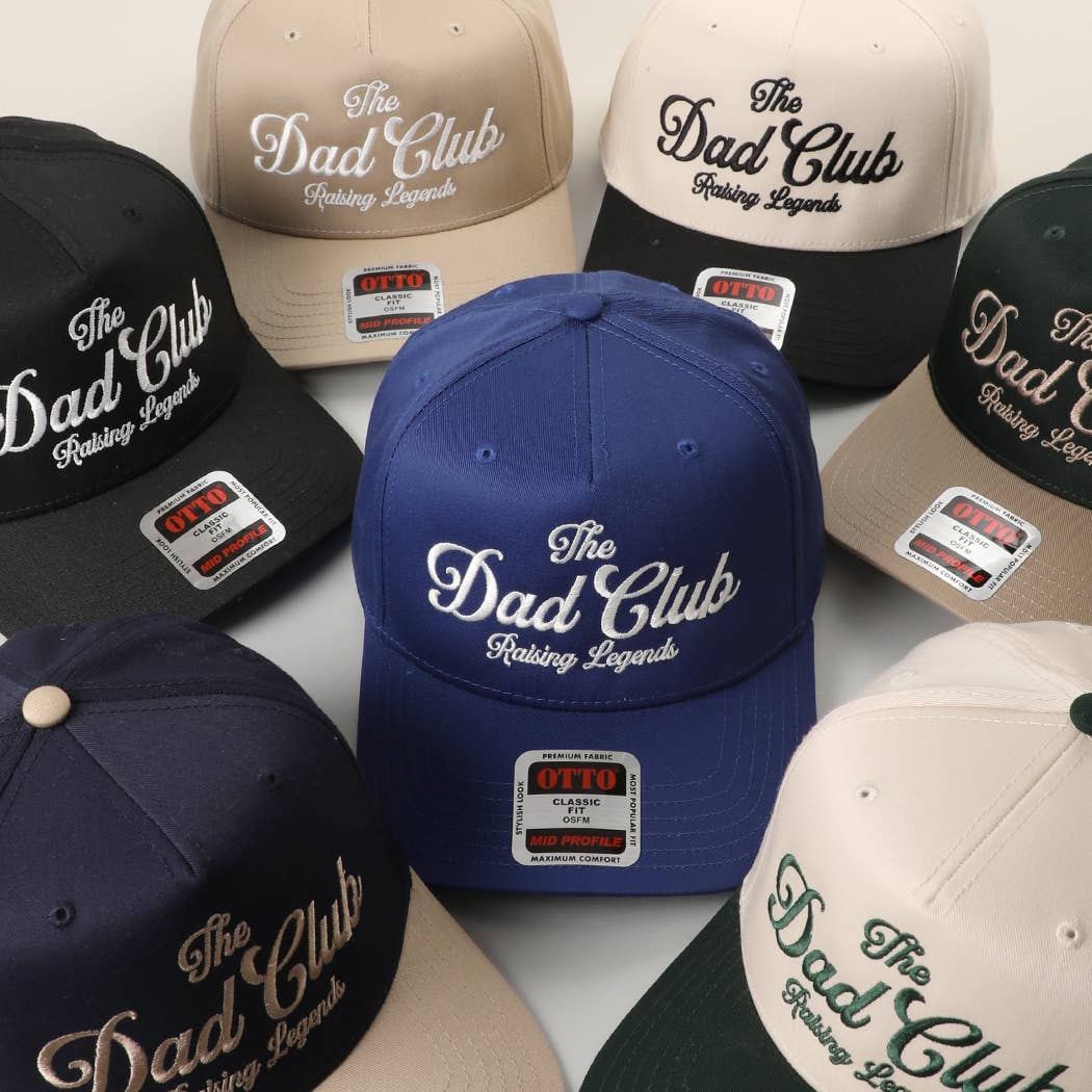 The Dad Club Raising Legends Embroidered Trucker Hat: DKGRN/NATL / ONE SIZE