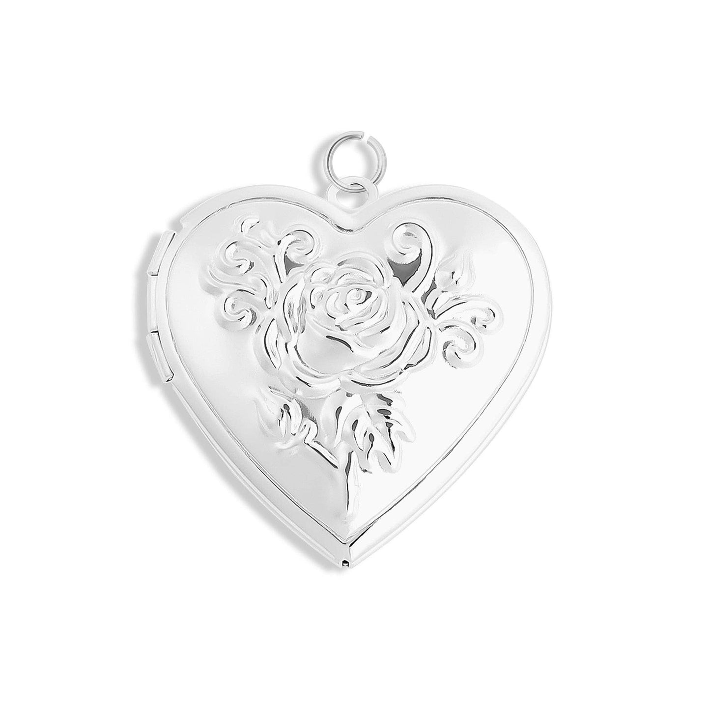 18K Gold PVD Stainless Steel Rose Heart Locket: Gold