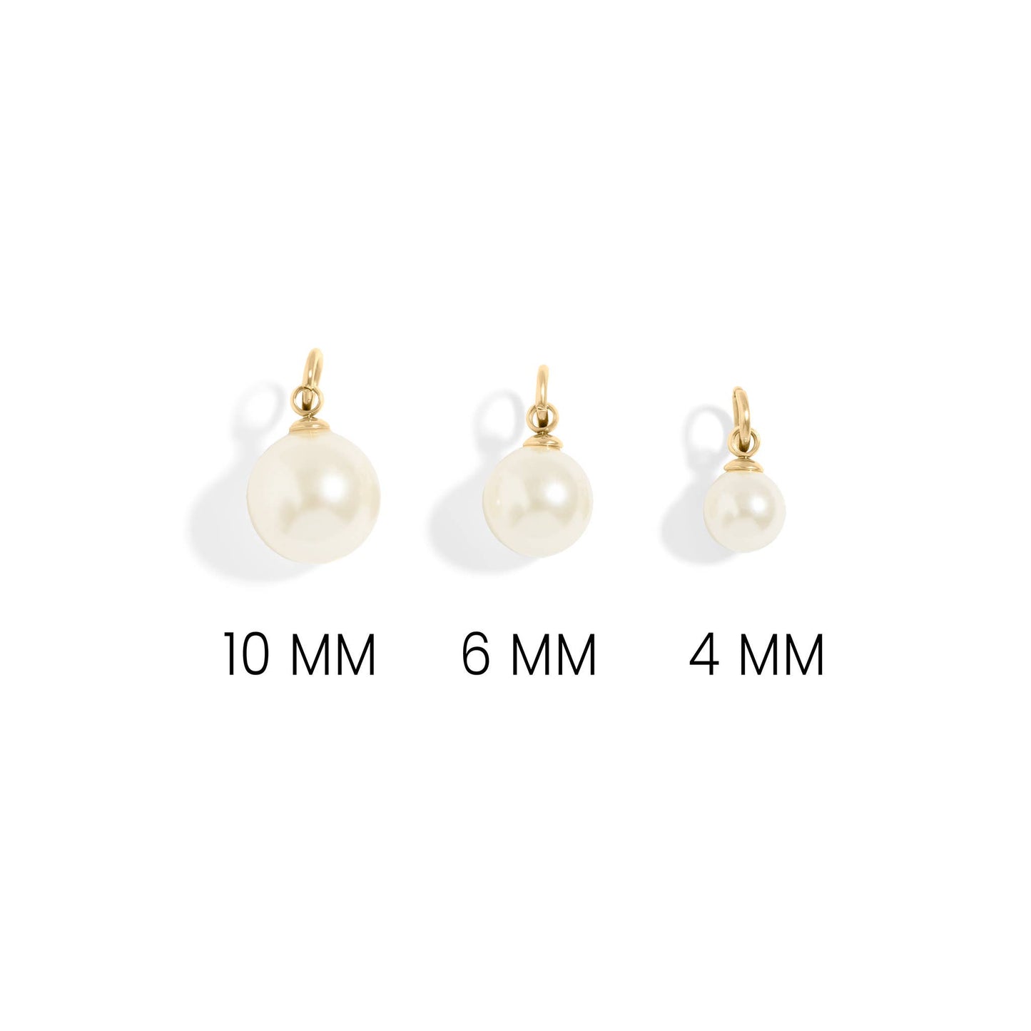 8mm Glass Pearl Charms: Kiska / Gold