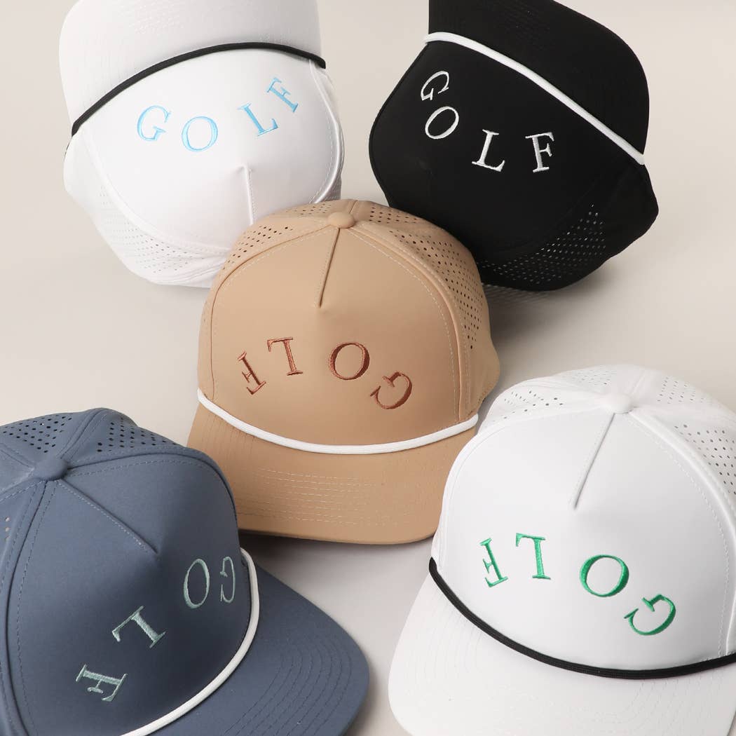 GOLF Upside Down Solid Color Premium Materials Trucker Hat: NAVY/SAGE / One Size