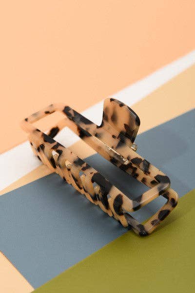 EXTRA LARGE CELLULOSE HAIR CLAW CLIPS | 40H497: CREAM TORT